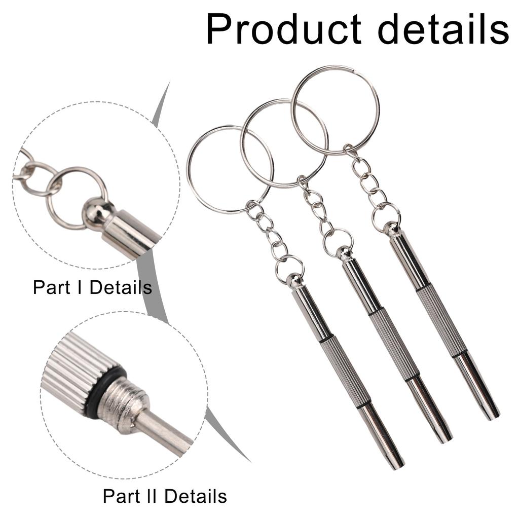 3PCS Portable Stainless Steel 3-in-1 Screwdriver Set For Eyeglass Watch Mobile Device Screw Repair Home Hand Tools