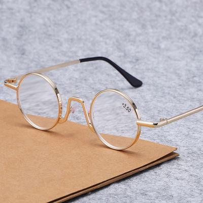 Neue klassische runde Anti-Ermüdungs-Presbyopie-Brille, klassische Anti-Blaulicht-Lesebrille aus Metall für Frauen