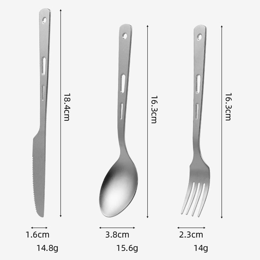Aurora Stars Titanium Cutlery Solo Outdoor Camping Storage Bag Included & Set, Spoon, Fork, Knife, Camping, Camping, Gear, Lightweight, Durable,