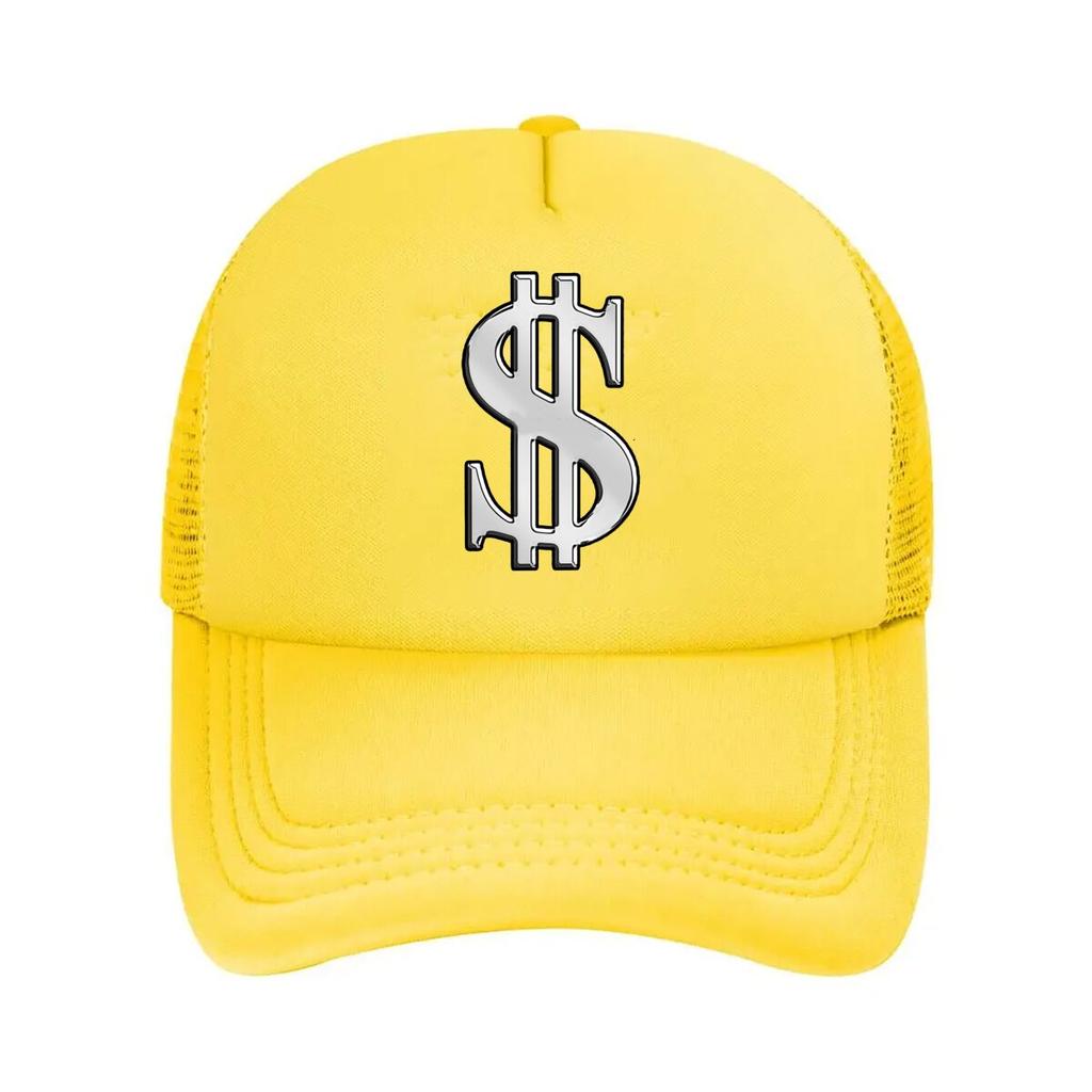 D Metallic Dollar Sign Graphic Mesh Baseball Cap For Womens Unisex FeUnisex Beach Dad Hat Snapback Cap