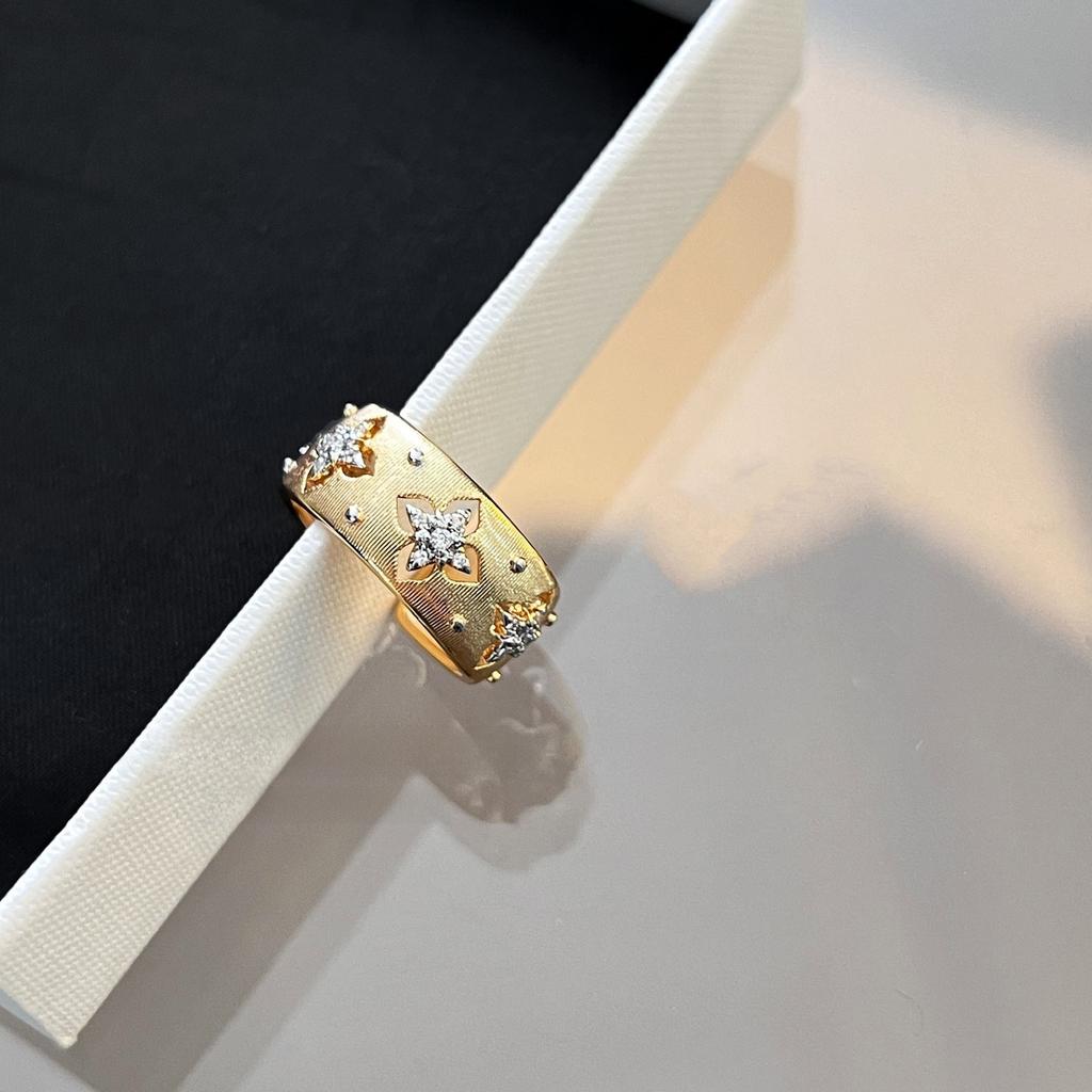 Włoski ręcznie rysowany dwukolorowy zestaw, luksusowy damski pierścionek kolczyki naszyjnik bransoletki bankiet Cyrkon prezenty