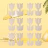 20pcs Wooden Tulip Shapes, Ideal for DIY Crafts, 3D Paintable Floral Decorations, Light Beige Natural Wood, Perfect for Spring Home Decor