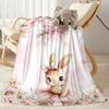 Pink Bunny In Flowers Blankets are suitable for living rooms,making them an ideal choice for outdoor travel and gifts.