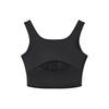 Fila Solid Color Back Hollow Short Casual Vest Women Tops Black F11W415102F-BK