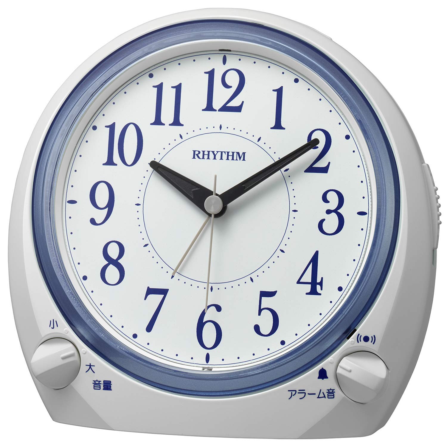 

RHYTHM Alarm Sound types of Continuous Second 8RA648SR03 Clock, Electronic/Bell (2 alarms), Hand, Light, White, белый