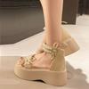 With skirt Roman sandals ins tide 2025 spring and summer new fashion pearl platform sandals fairy style