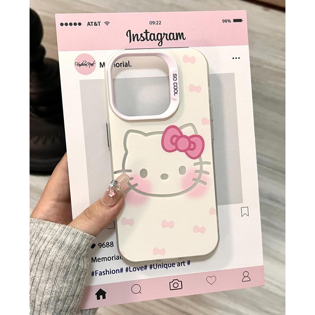 Cute KT Cat Big Head Imd Suitable for IPhone 16 Mobile Phone Case Apple 15 Protective Case Mate Huawei P70 Xiaomi