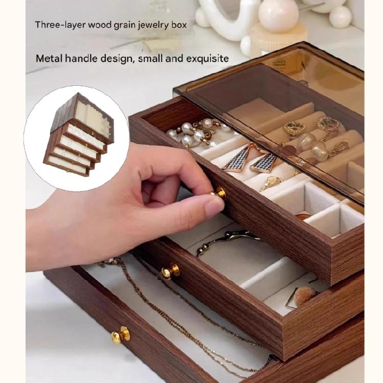 Wood Jewelry Organizers Portable Earring Display Box Necklace Storaging Case for Secure Storage and Travel Convenience