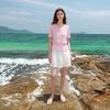 Women's Hollow-out Short Sleeve Round Neck Knit Top