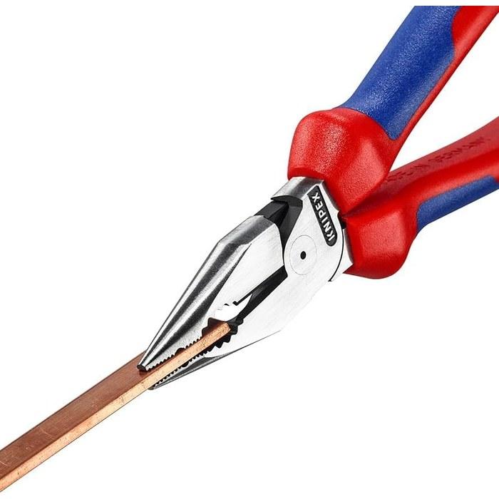KNIPEX Needle Nose Pliers with Comfort Grip Handle 185mm 0822-185SB Red