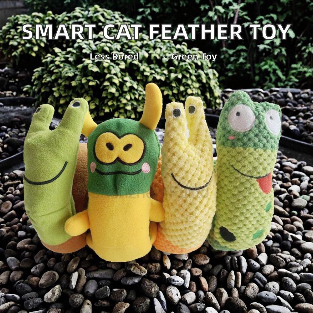 Intelligent Sensor Modern Dog Stick Toy with Feather Tail Eco-Friendly Velvet Boredom Buster Pet Toy