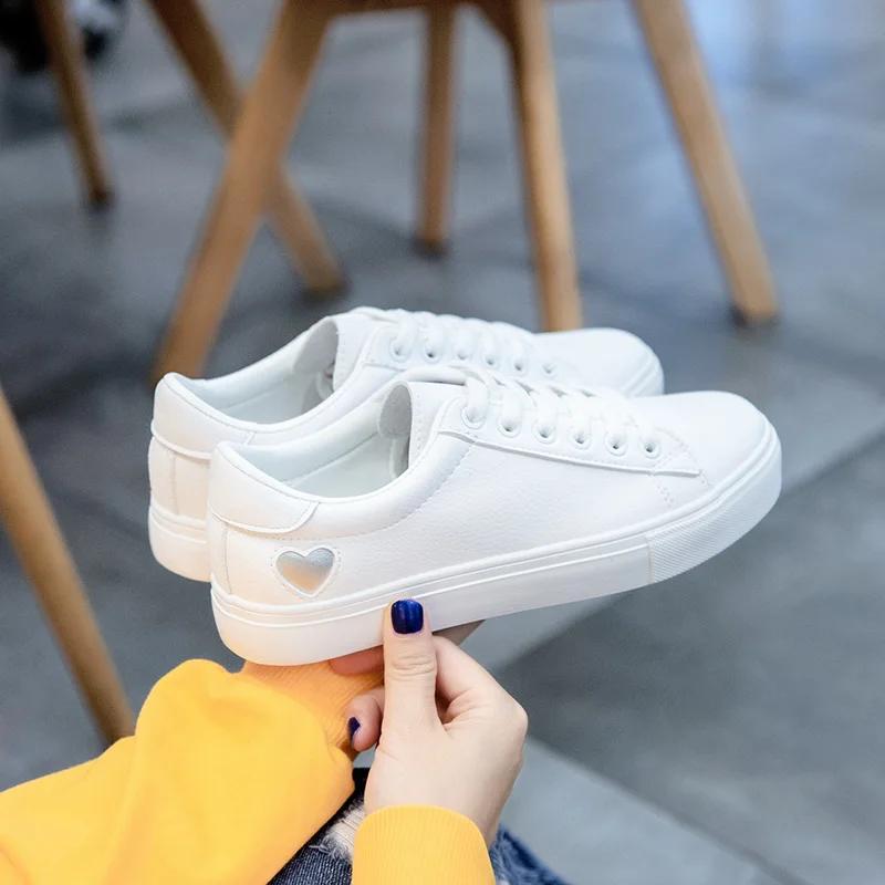 spring autumn Female Women Sneakers Fashion Breathble Vulcanized Shoes Cute Cartoon Up Casual White Women Shoes Zapatos De Mujer