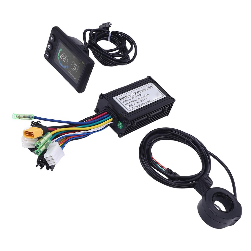 LCD Instrument and Controller Kit 36V 48V 15A 3 Mode Controller with LCD Display 130X Throttle Grip 