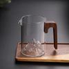 Japanese Style 3D Mountain Bottom Glass Tea Fair Cup With Wooden Handle Tea Pitcher Kung Fu Puer Teacup Teaware