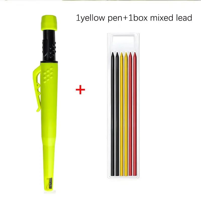 2-in-1 Solid Carpenter Pencils With Sharpener Carpenter 2.8mm Solid Mechanical Pencils Marking Tools Construction/carpenters