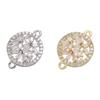 ZHUKOU 12.5x17mm brass round crystal connectors for jewelry making women handmade DIY bracelet jewelry Accessories model: VS445