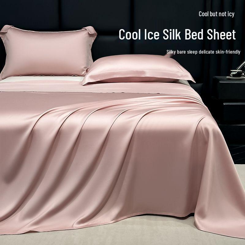 Juego de Ropa de Cama de Seda Helada de Verano Refrescante - Funda Nórdica Lavable y Transpirable, Funda de Almohada para Dormitorios de Estudiantes Individuales