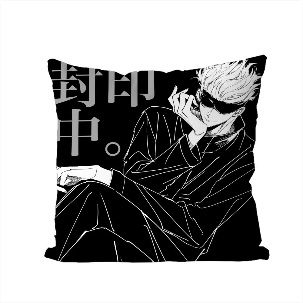 Anime Jujutsu Kaisen Pillow Case For Car Sofa Decorative Home Doublesided Print Plush Square Throw Pillow Cushion Cover
