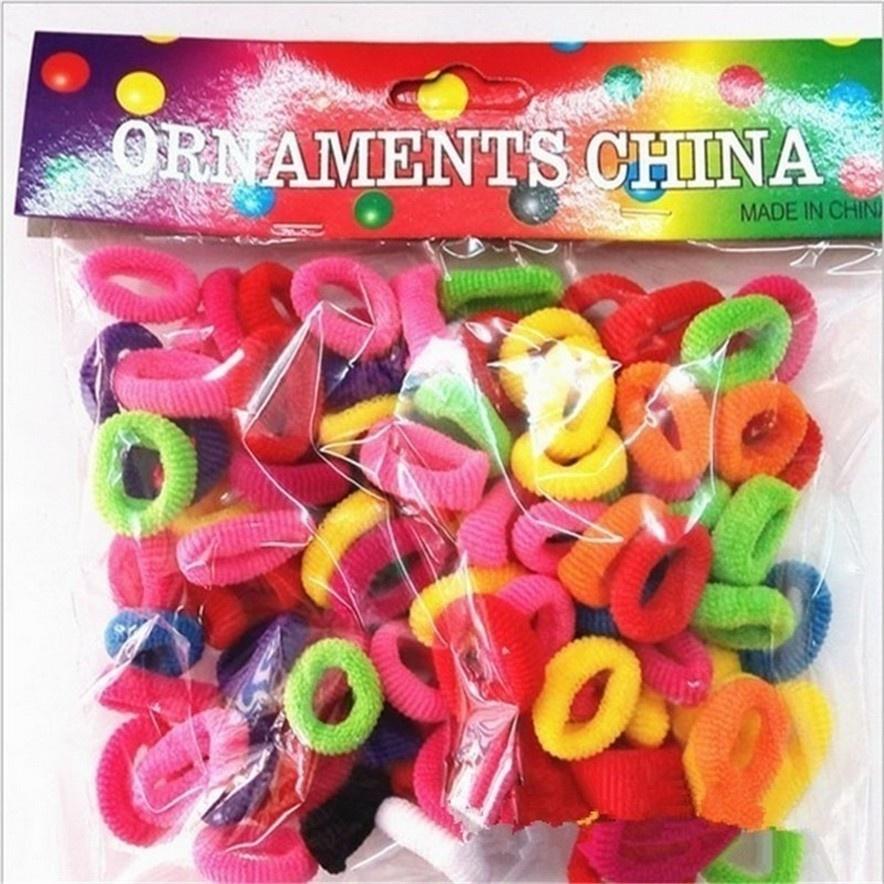 Zaručená kvalita 100 ks Balení Elastické Candy Color Dětské dívčí ručníky do vlasů Lanka FN707