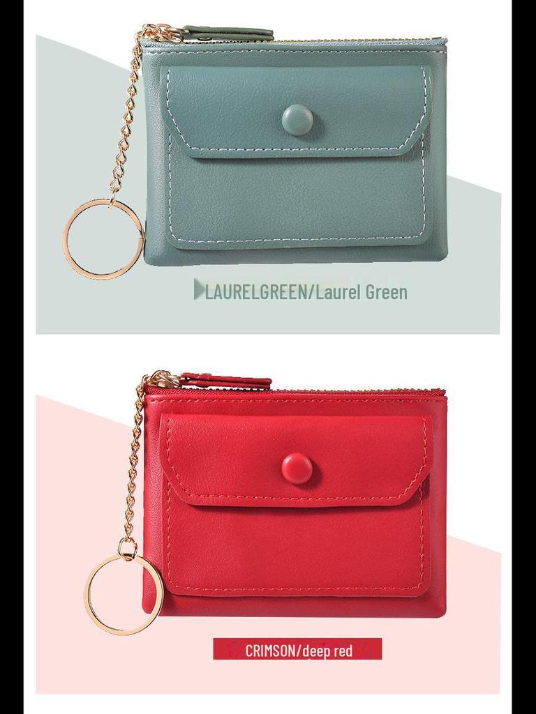 Kompaktní dámská klíčenková peněženka: Mini peněženka na mince a úložná taštička pro dámy