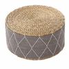 Hand-Woven Floor Cushion Round Shape Ottoman Stool Rustic Style Woven Stool  Living Room