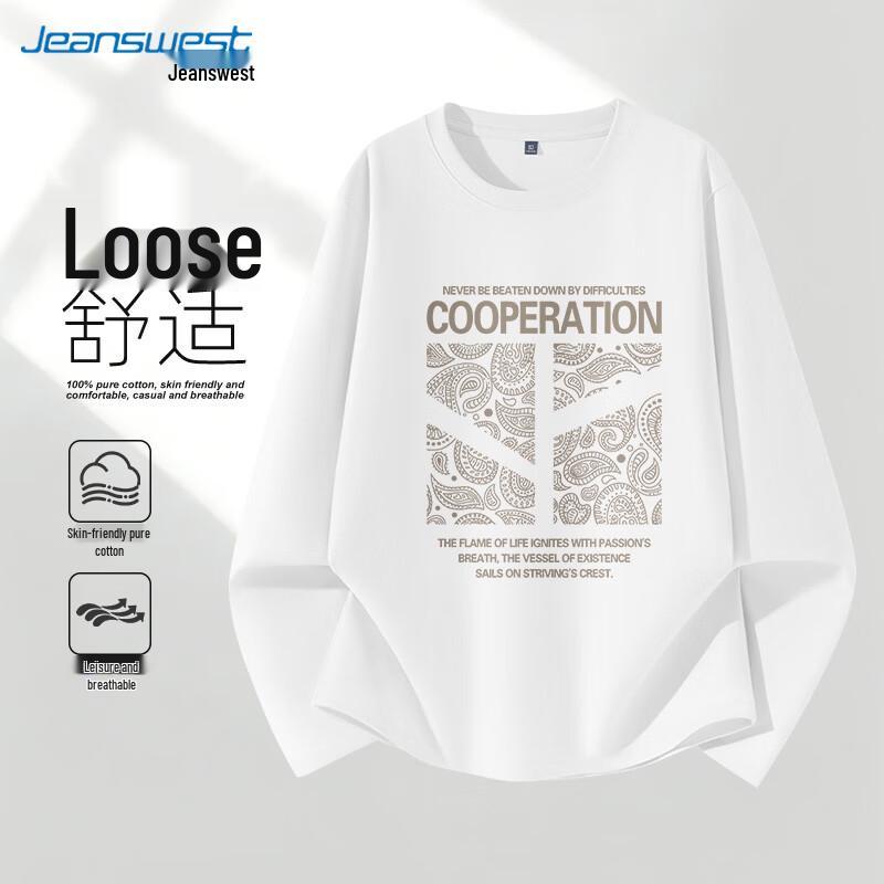 Jeanswest Men s Pure Cotton Long Sleeve Round Neck T-Shirt 3XL