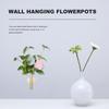 2Pcs Wall Hanging Flower Holder Metal Vase for Dried Flowers Home Wall Decor Plant Display Indoor Outdoor Ornament