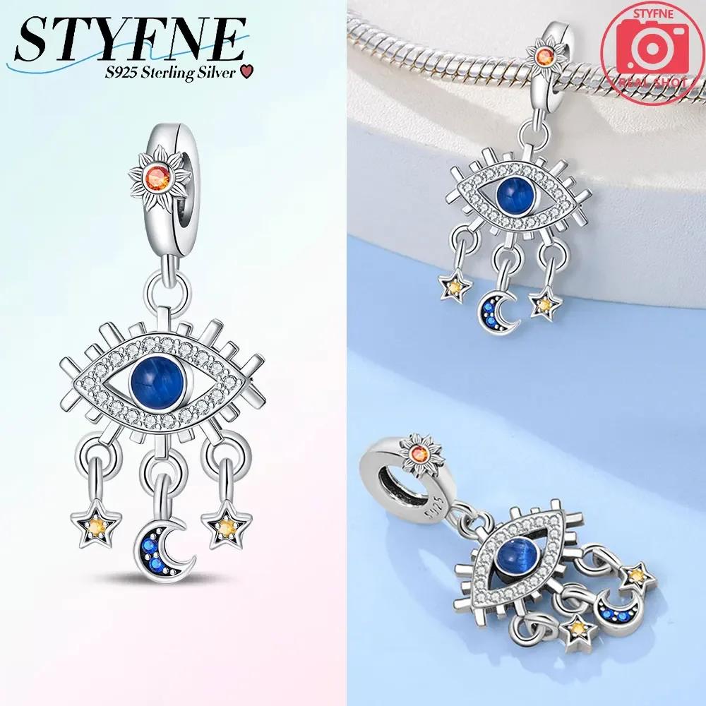 100% Copper Sparkling Zircon Devil'S Eye Cross Golden Palm Holding Red Heart Charms Beads Fit Original Bracelets Diy Jewelry