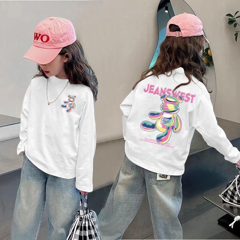 Mädchen Langarm Baumwoll-T-Shirt - Schickes Herbst/Winter Basis-Layer Oberteil