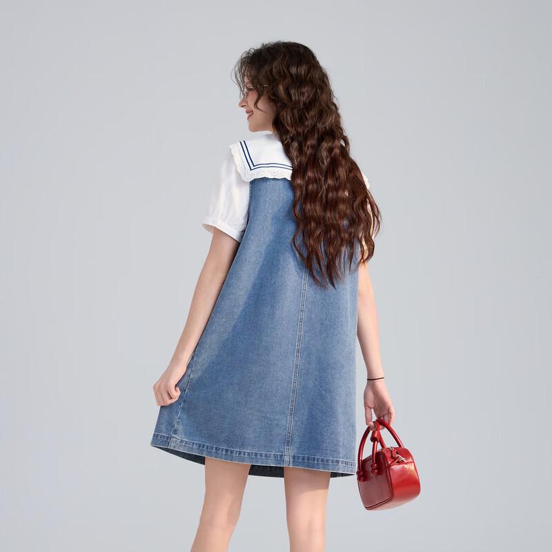 TonLion 2026 Summer Women's Denim Vest Dress