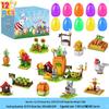 Ostereier Spielzeug - Bedruckte Plastik-Öffnungseier mit DIY-Hasen Gashapon Geschenken