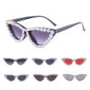 Cat'S Eye Frame Rhinestone Decoration Sunglasses Sun-Protective Photos Decoration Travel Sunglasses Outdoor Black Shades Glasses