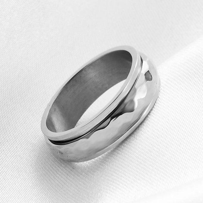 Rotatable 6MM Faceted Decompression Couple Rings - New Model Hot Selling Size 7