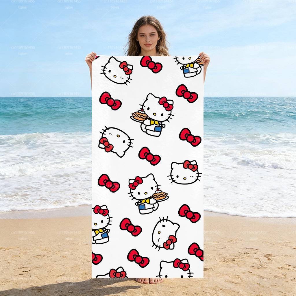 

Hello Kitty Beach Towel - Quick-Dry Lightweight for Swimming Surfing Camping Unisex Holiday Gift W40*H60(CM)