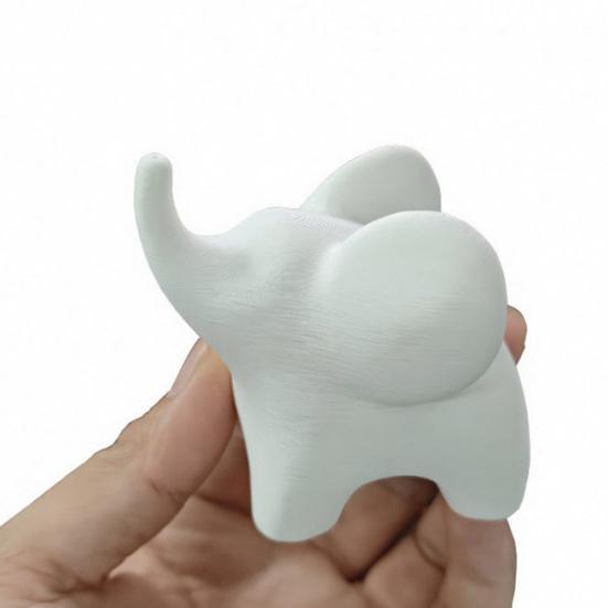Mini Elephant Figurine, Minimalist 3D Printed Elephant Statue, Good Luck Elephant Collectible Ornament for Modern Home, Office Decor