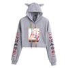 Kakegurui Cat Ear Anime Crop Top Hoodie for Women