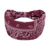 Diadema de yoga ancha, elástica y transpirable, para mujer, estilo retro bohemio, con estampado de anacardos, nudo para maquillaje, accesorios para el cabello