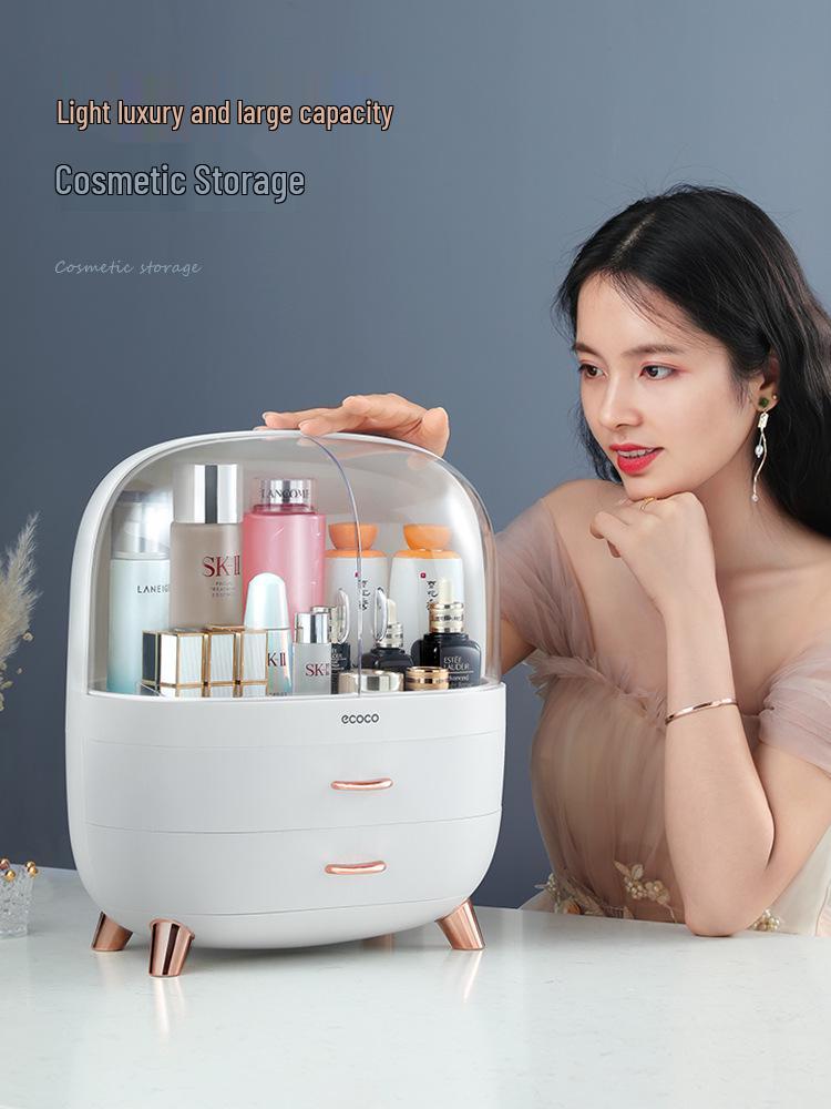 Διαφανής Ανθεκτικός στη Σκόνη Οργανωτής Καλλυντικών: Αποθήκευση Πινέλων Μακιγιάζ και Περιποίησης Δέρματος για Τραπέζι Μακιγιάζ