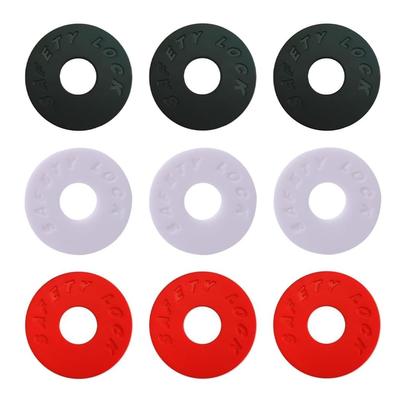 XSAJU Guitar Strap Set of Silicone Rubber Strap Locks for and Musical Instruments 3 3 Locks, 9, Anti-Slip Guitar, Bass, (3 Black, White, Red)