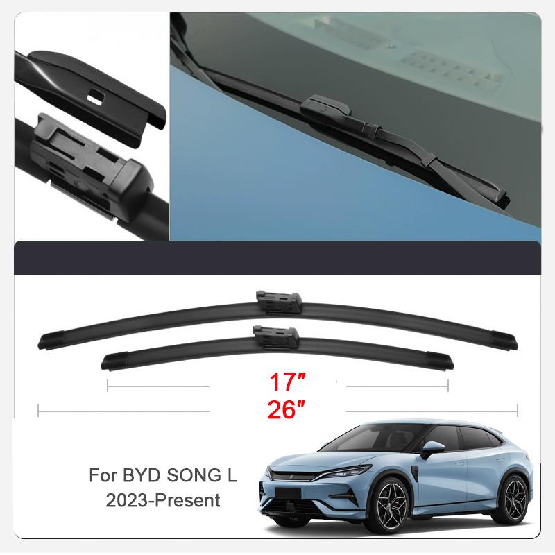 2PCS Car Blade Windshield Wiper Windshield For BYD ATTO YUAN PLUS CHAZOR KING DOLPHIN HAN SEAGULL MINI SEAL SEALION 7 SHARK SONG
