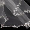 Wedding Veil with Comb Delicate Leaves Embroideries One Layer Long Drop Illusion Tulle Cathedral Length Chapel Veils