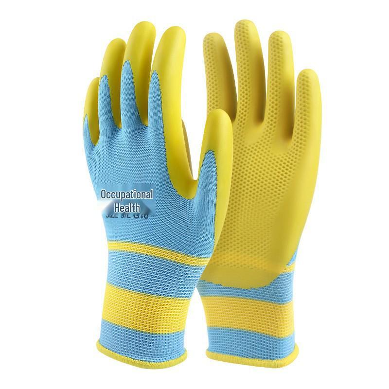 Foam Grip Non-Slip Latex Work Gloves for Men & Women - Breathable, Wear-Resistant Rebar Construction Safety Gloves