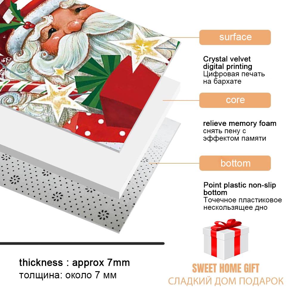 Christmas Living Room Carpet New Year's Child Rug Snowman Santa Claus Floor Mat Kitchen Bedroom Area Rug Non-slip Doormat