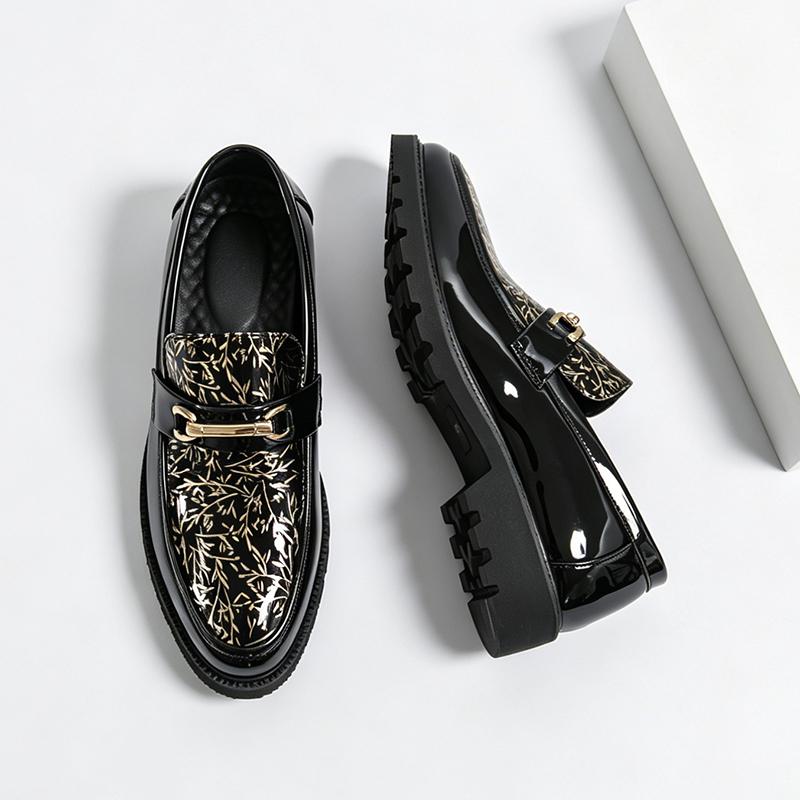 Men Two Tone Bamboo Print Patent
