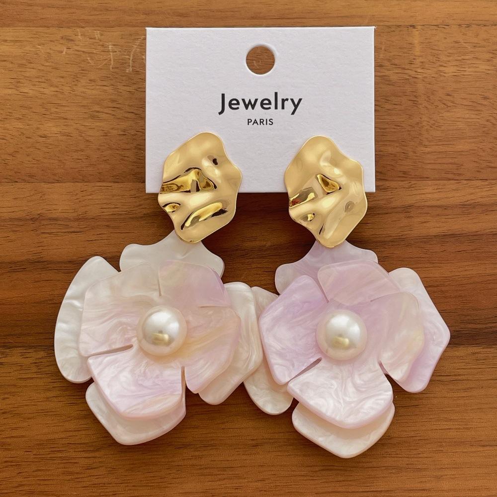 Irregular Resin Flower Earrings Seaside Vacation Women Jewelry