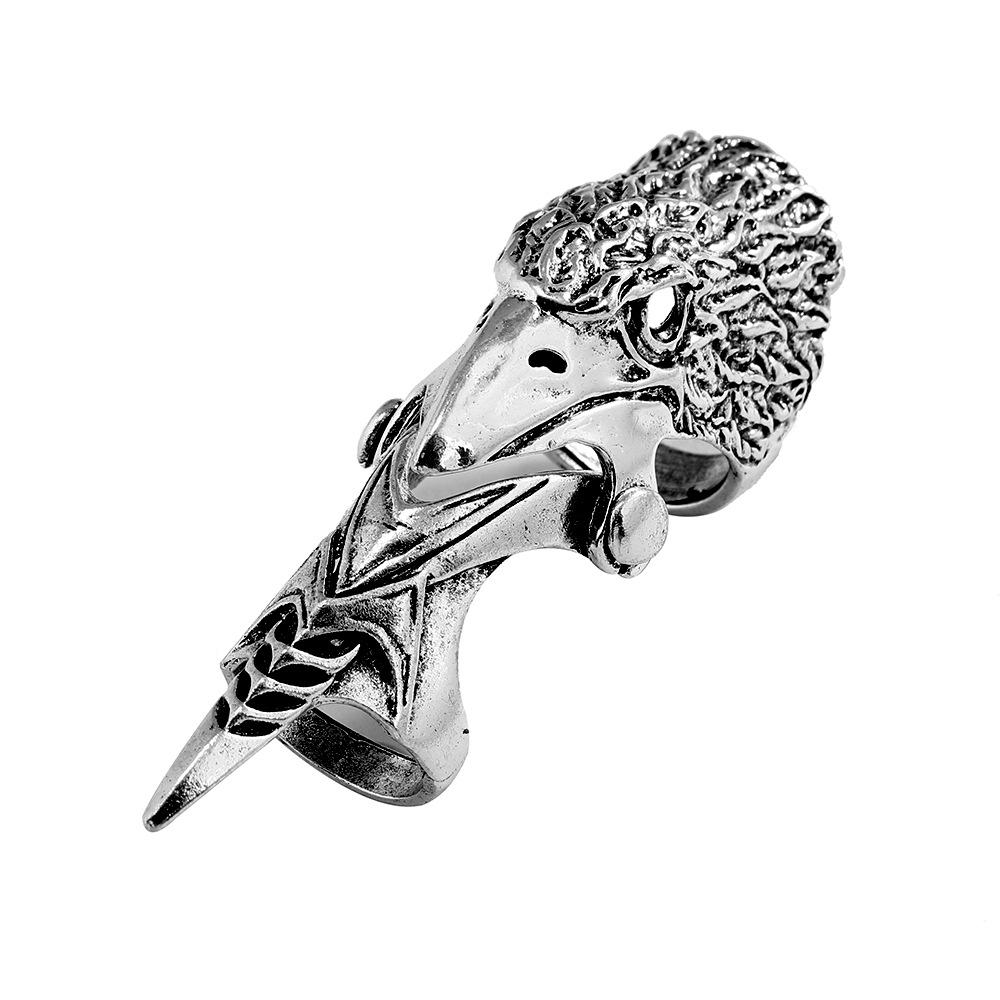 Alloy Retro Punk Style Long Ring Personalized Rock Skull Dragon Joint Ring