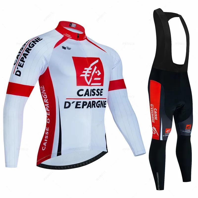 Caisse Men's Long-sleeved Spring and 2026 Long Sleeved Autumn Breathable Cycling Suit Set Comfortable Breathable Anti-UV Bicycle Jersey Set
