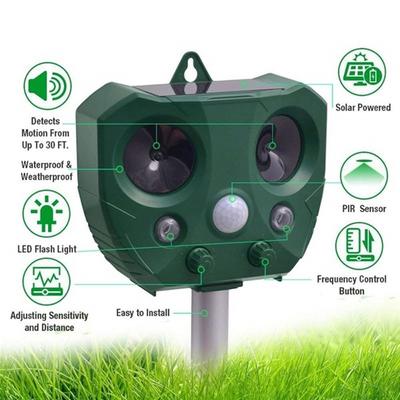 Repelente de Pájaros para Jardín de Gatos con Energía Solar Ecológico Control de Plagas Perro Ahuyentador Repelente Repelente de Animales