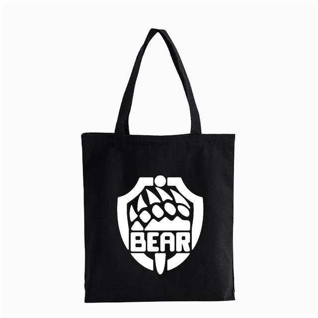 

Мужская модная сумка-шоппер Escape from Tarkov, студенческая сумка на плечо с медвежьим принтом, аниме-шоппер Bolsas 24*26cm