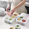 1/7pcs Food Storage Container 6 Grids With Lid Plastic Crisper Microwave-Heated Lunch Box Chicken Bone Soup Storage Boxs